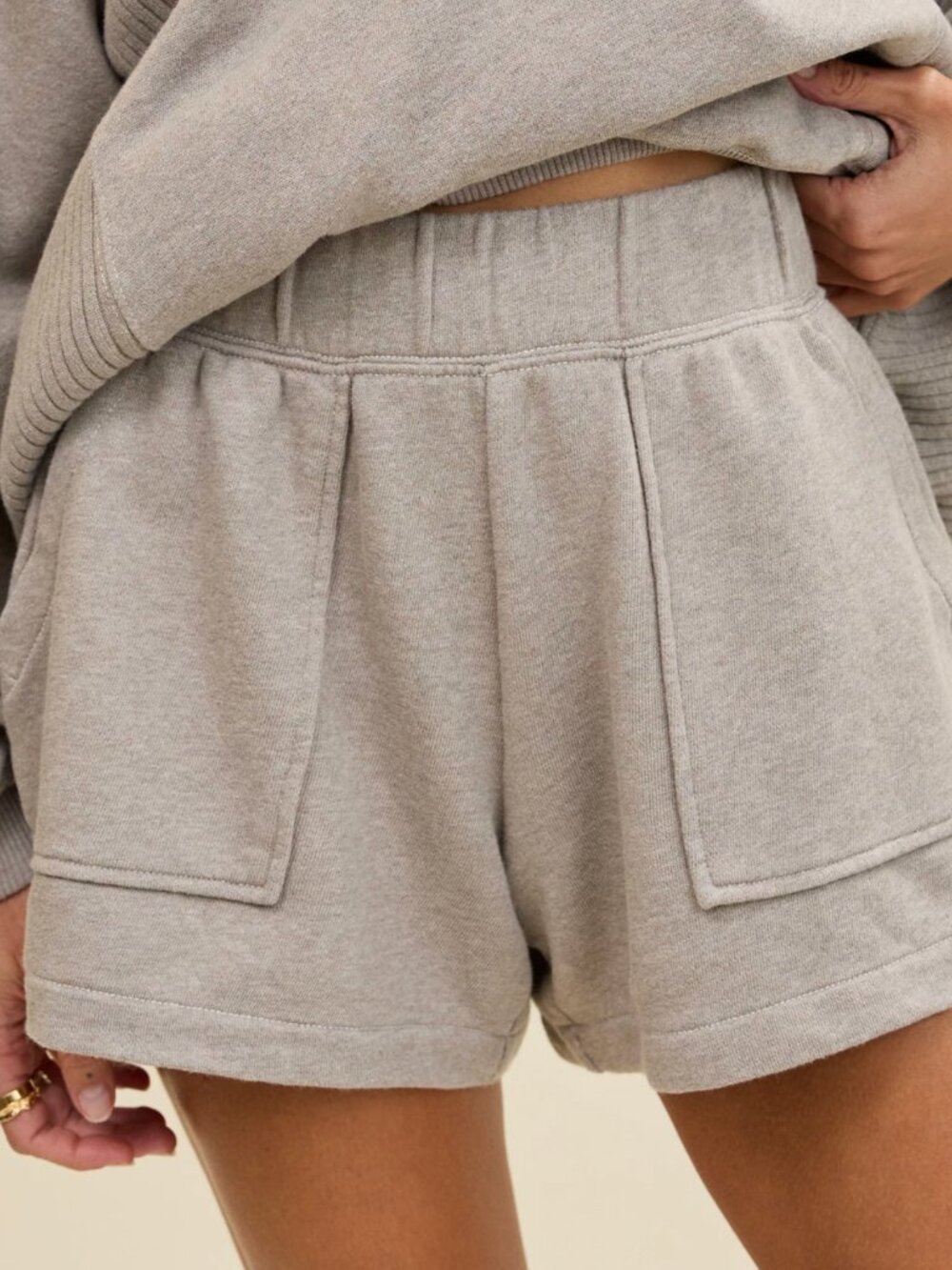 Aerie Go To Fleece Shorts - Medium, Heathered Taupe (NWT)